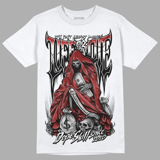 Jordan 14 "Black/White" DopeSkill T-Shirt Life or Die Graphic Streetwear - White 