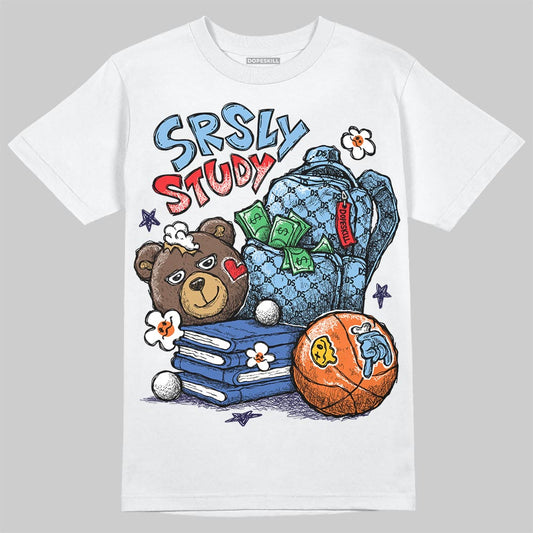 University Blue Sneakers DopeSkill T-Shirt SRSLY Study Graphic Streetwear - White