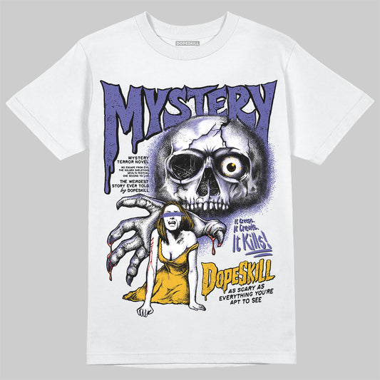 Jordan 4 Retro Lakers DopeSkill T-Shirt Mystery Ghostly Grasp Graphic Streetwear - White
