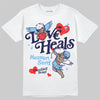 University Blue Sneakers DopeSkill T-Shirt New Love Heals Graphic Streetwear - White