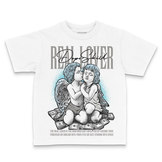Jordan 4 Retro GS “Blue Chill” DopeSkill Toddler Kids T-shirt Real Lover Graphic Streetwear - White