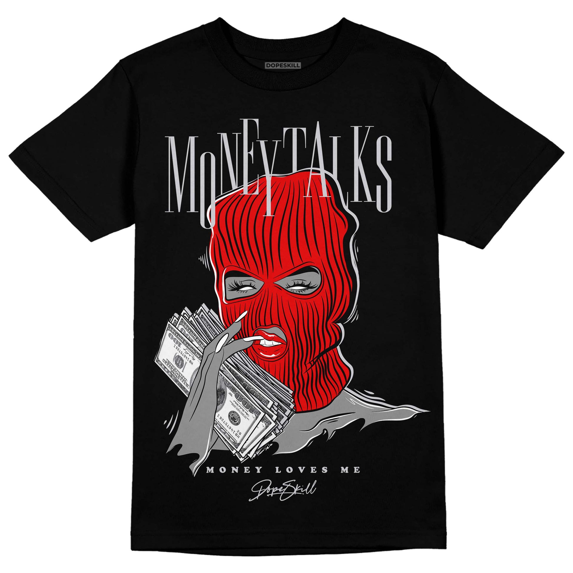 Jordan 2 Retro "Black Cement" DopeSkill T-Shirt Money Talks Graphic Streetwear - Black