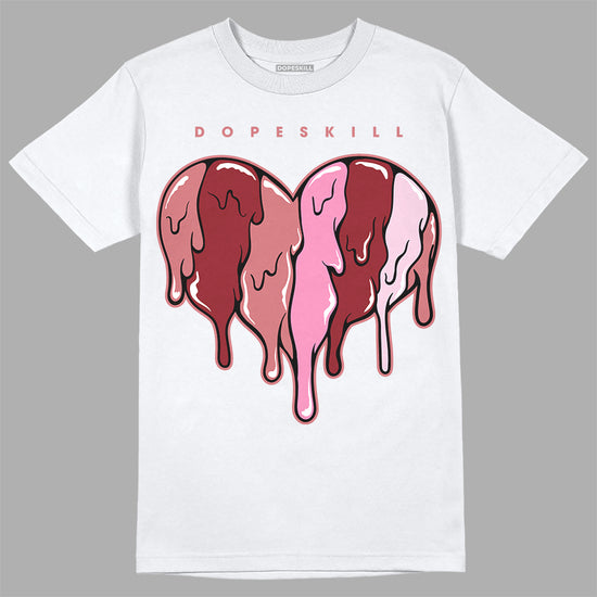 Valentine's Day Collection DopeSkill T-Shirt Slime Drip Heart Graphic Streetwear - White