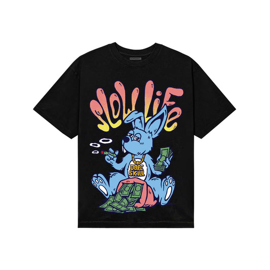 University Blue Sneakers DopeSkill T-Shirt Slow Life Graphic Streetwear - Black