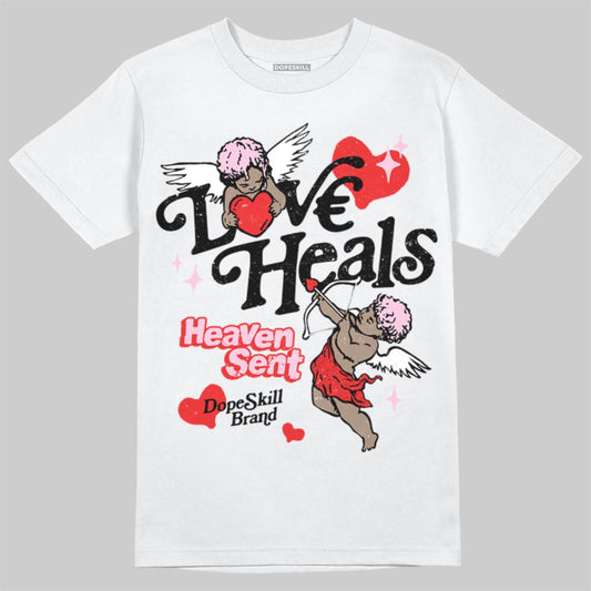 Awake NY x Air Jordan 5 Arctic Pink DopeSkill T-Shirt New Love Heals Graphic Streetwear - White