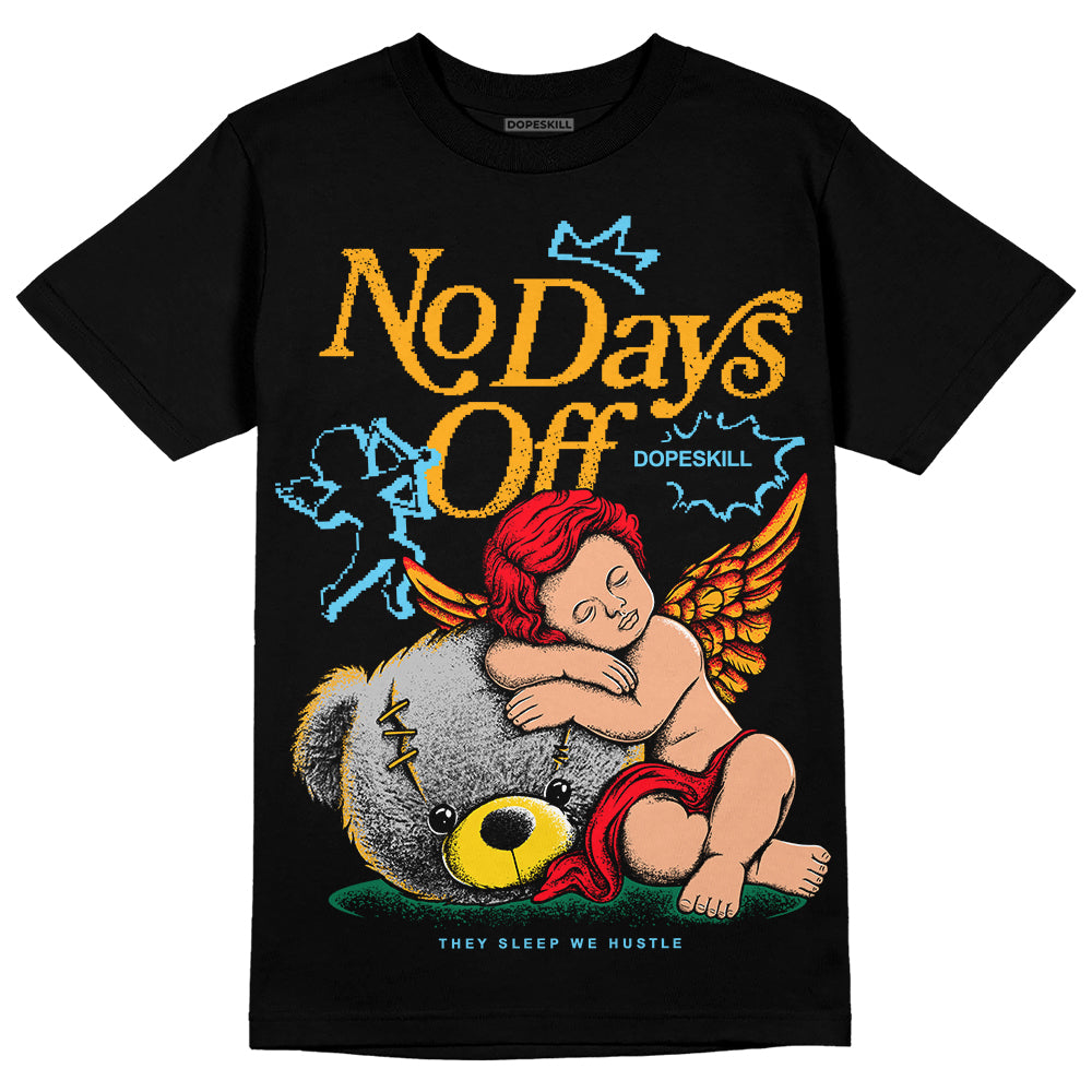 Jordan 1 Mid GS 'Six Championships' DopeSkill T-Shirt New No Days Off Graphic Streetwear - Black