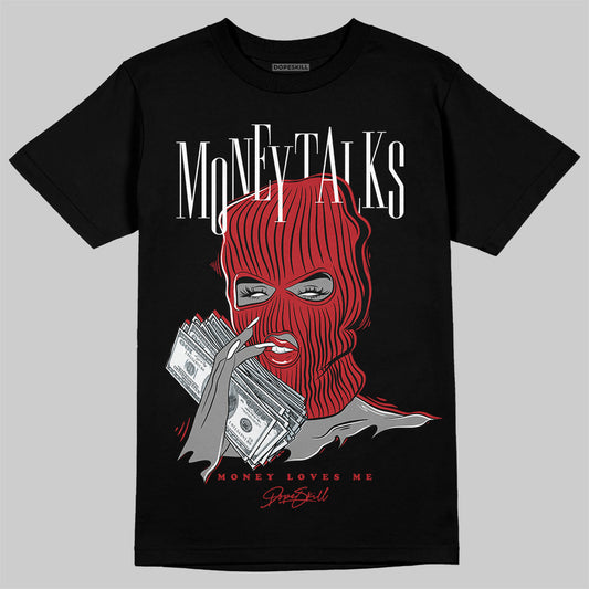 Jordan 12 Retro Flu Game (2025) DopeSkill T-Shirt Money Talks Graphic Streetwear - Black