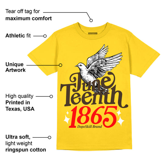 Yellow Ochre 6s DopeSkill Yellow T-shirt Juneteenth 1865 Graphic