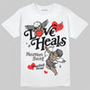 Jordan 4 Retro Cave Stone DopeSkill T-Shirt New Love Heals Graphic Streetwear - White