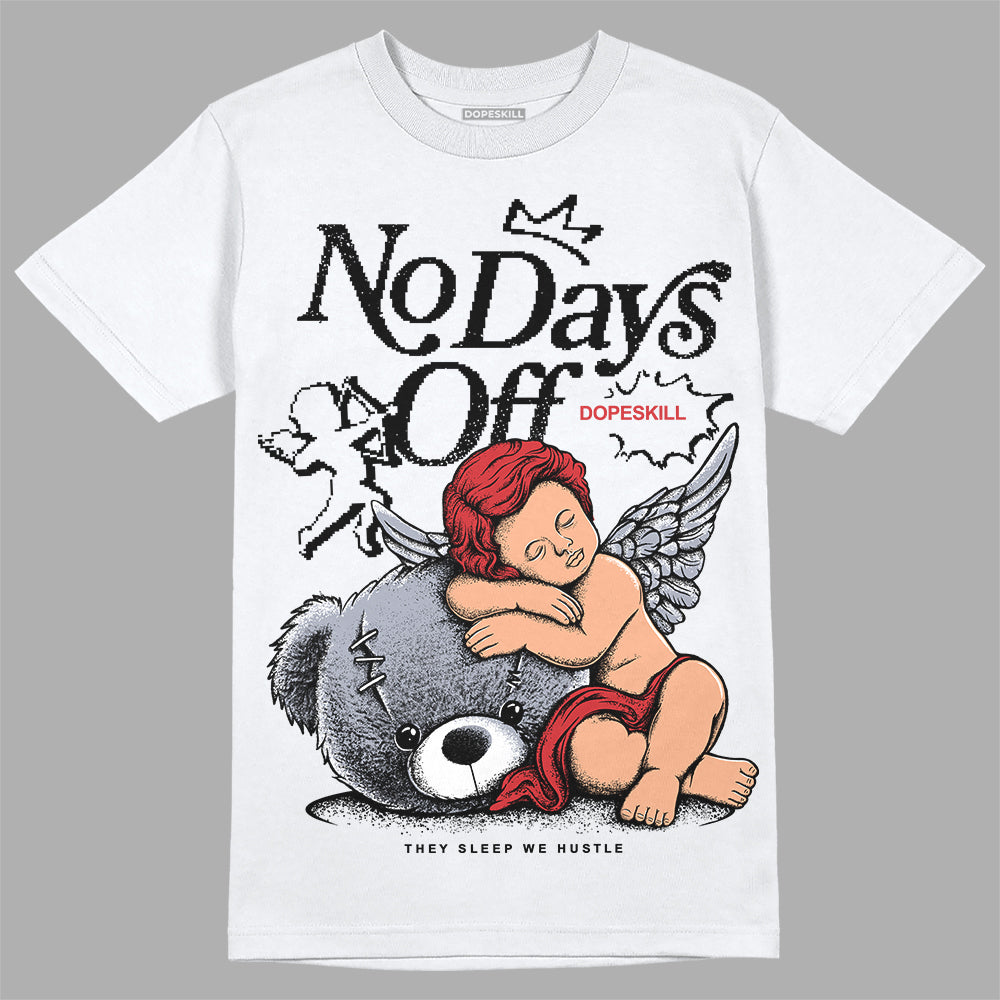 Jordan 4 “Bred Reimagined” DopeSkill T-Shirt New No Days Off Graphic Streetwear - White 