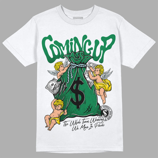 Jordan 5 “Lucky Green” DopeSkill T-Shirt Money Bag Coming Up Graphic Streetwear - White