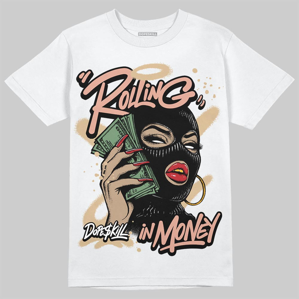 TAN Sneakers DopeSkill T-Shirt Rolling in Money Graphic Streetwear - White