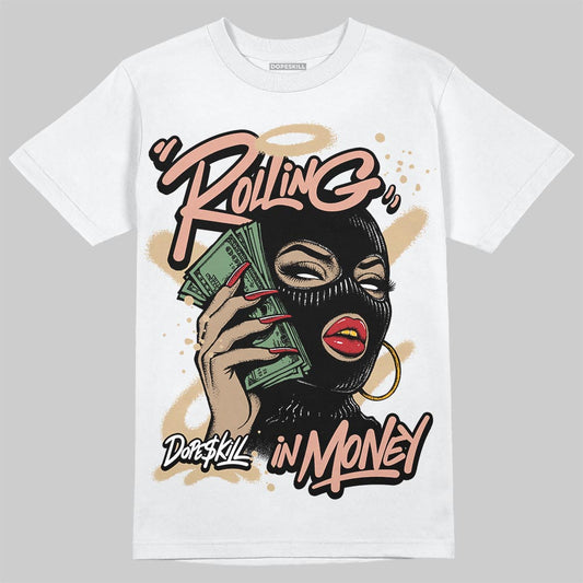 TAN Sneakers DopeSkill T-Shirt Rolling in Money Graphic Streetwear - White