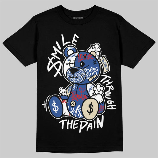 Jordan Spizike Low “Storm Blue” DopeSkill T-Shirt Smile Through The Pain Graphic Streetwear - Black