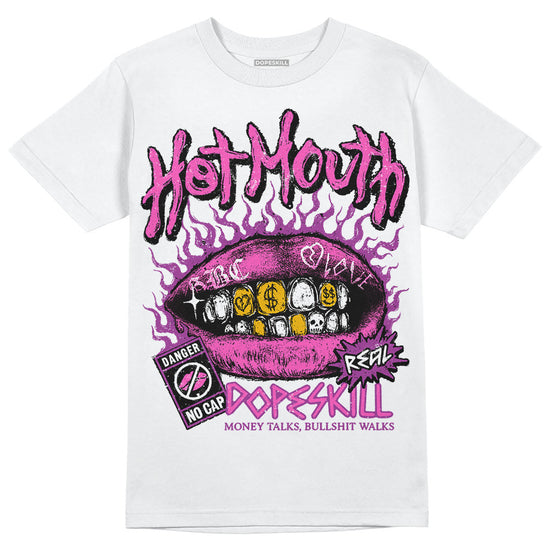 Jordan 4 GS “Hyper Violet” DopeSkill T-Shirt Hot Mouth Graphic Streetwear - WHite