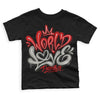 Jordan 3 Fire Red DopeSkill Toddler Kids T-shirt World Love Graphic Streetwear - Black