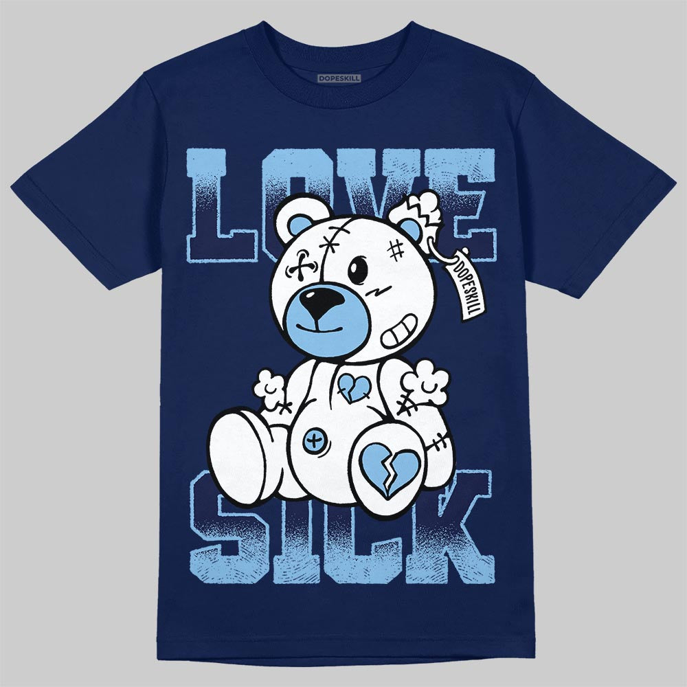 University Blue Sneakers DopeSkill T-Shirt Love Sick Graphic Streetwear - Navy