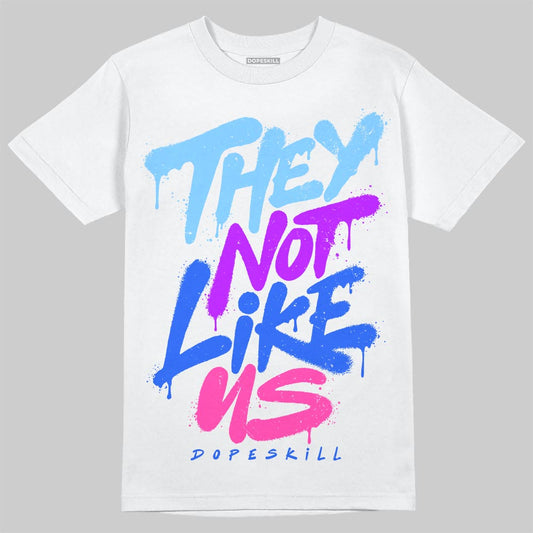 University Blue Sneakers DopeSkill T-Shirt They Not Like Us Graphic Streetwear - White 