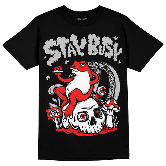 Jordan Spizike Low Bred DopeSkill T-Shirt Stay Busy Graphic Streetwear - Black