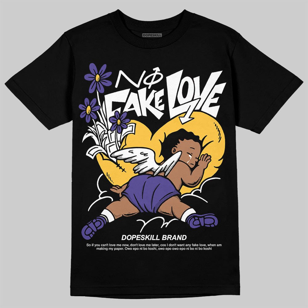 Kobe 8 Protro "Lakers Home" DopeSkill T-Shirt No Fake Love Off Graphic Streetwear - Black