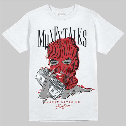 Jordan 12 Retro Flu Game (2025) DopeSkill T-Shirt Money Talks Graphic Streetwear - White