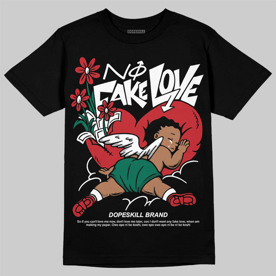 Jordan 5 ‘El Grito’ DopeSkill T-Shirt No Fake Love Graphic Streetwear - Black