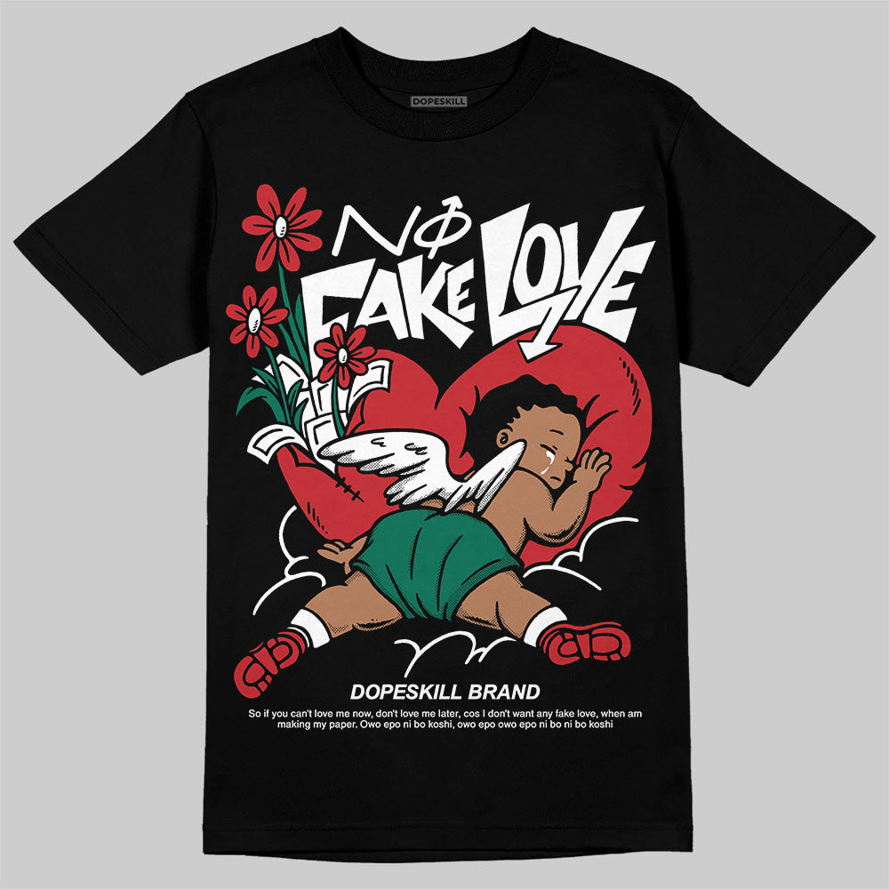 Jordan 5 ‘El Grito’ DopeSkill T-Shirt No Fake Love Graphic Streetwear - Black