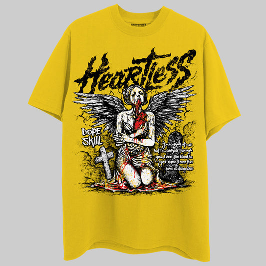 Yellow Sneakers DopeSkill Gold T-Shirt Heartless Graphic Streetwear 