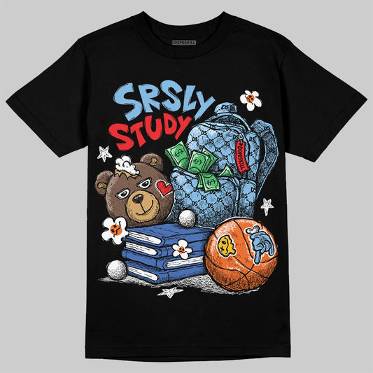 University Blue Sneakers DopeSkill T-Shirt SRSLY Study Graphic Streetwear - Black