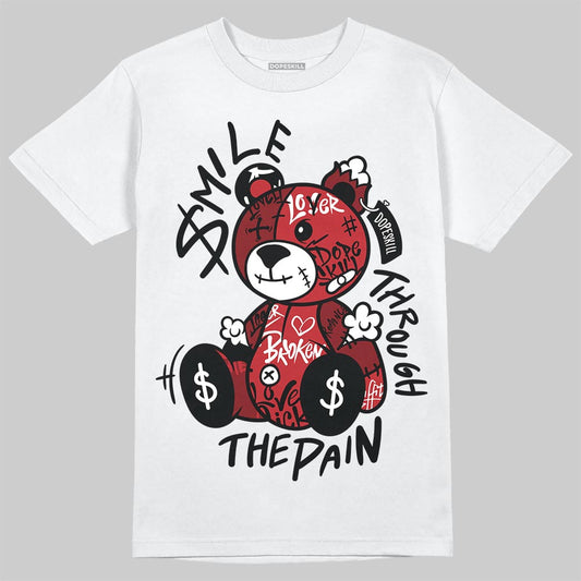 Air Foamposite One Cough Drop (2025) DopeSkill T-Shirt Smile Through The Pain Graphic Streetwear - White