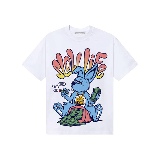 University Blue Sneakers DopeSkill T-Shirt Slow Life Graphic Streetwear - White