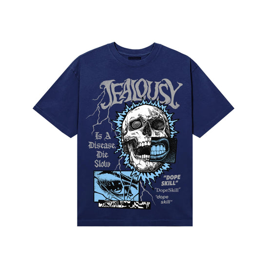 University Blue Sneakers DopeSkill T-Shirt Jealousy Graphic Streetwear - Navy
