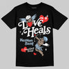 Jordan 40 “Blue Suede” DopeSkill T-Shirt New Love Heals Graphic Streetwear - Black