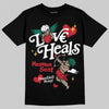 Jordan 3 Mexico 'El Vuelo' DopeSkill T-Shirt New Love Heals Graphic Streetwear - Black