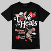 Jordan 40 “Dusty Rose” DopeSkill T-Shirt New Love Heals Graphic Streetwear - Black