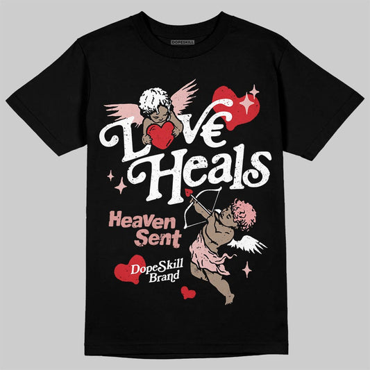 Jordan 40 “Dusty Rose” DopeSkill T-Shirt New Love Heals Graphic Streetwear - Black