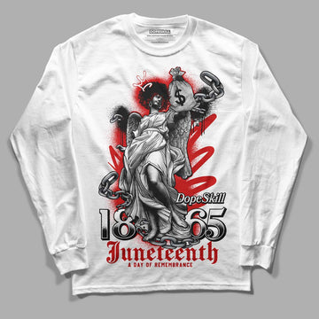 Jordan 1 Retro Low "Black Toe" DopeSkill Long Sleeve T-Shirt Juneteenth Graphic Streetwear - White