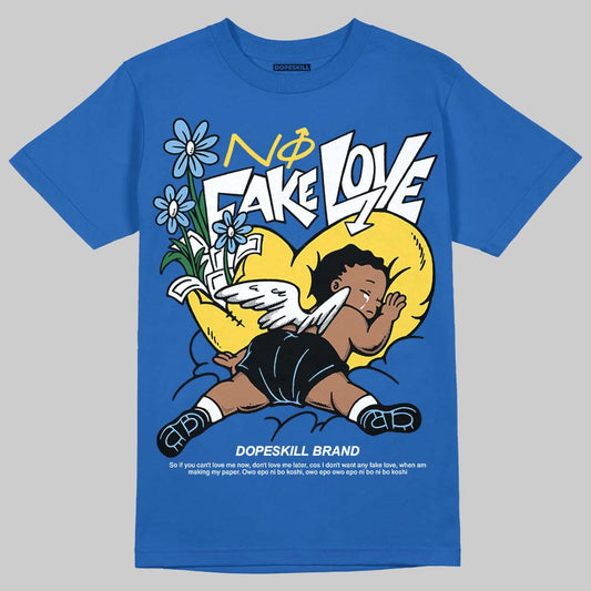 Air Foamposite One “International Blue” DopeSkill Royal T-shirt No Fake Love Graphic Streetwear 