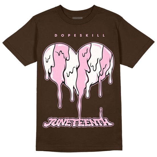 Jordan 11 Retro Neapolitan DopeSkill Velvet Brown T-shirt Juneteenth Heart Graphic Streetwear