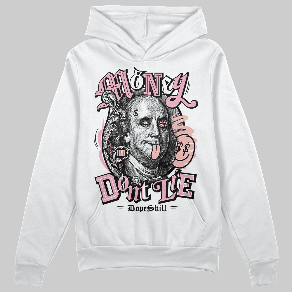 AMIRI White & Pink Stars Court Sneakers DopeSkill Hoodie Sweatshirt Money Don't Lie Graphic Streetwear - White