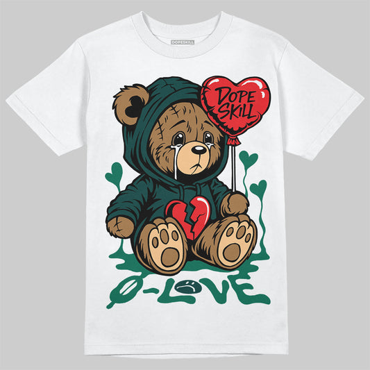 Jordan 4 Retro Oxidized Green DopeSkill T-Shirt Broken Bear Graphic Streetwear - White