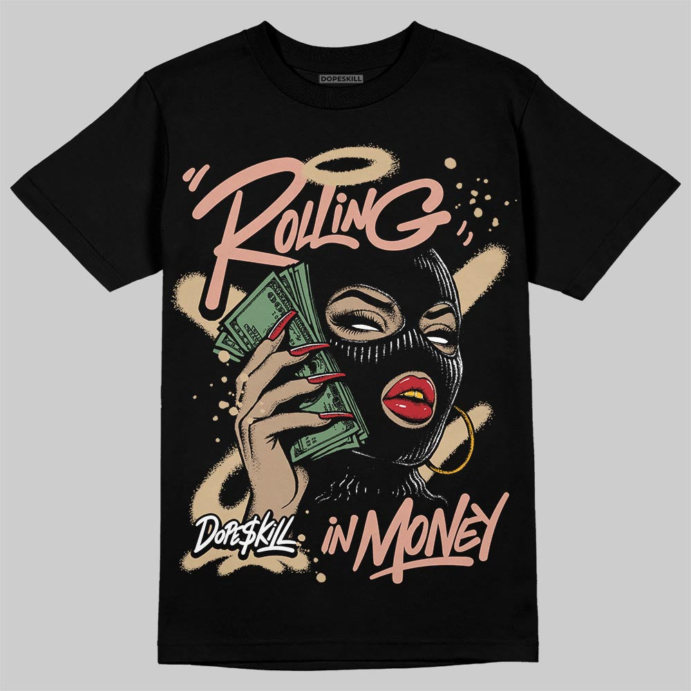TAN Sneakers DopeSkill T-Shirt Rolling in Money Graphic Streetwear - Black