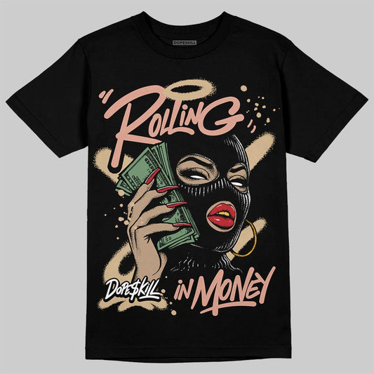 TAN Sneakers DopeSkill T-Shirt Rolling in Money Graphic Streetwear - Black