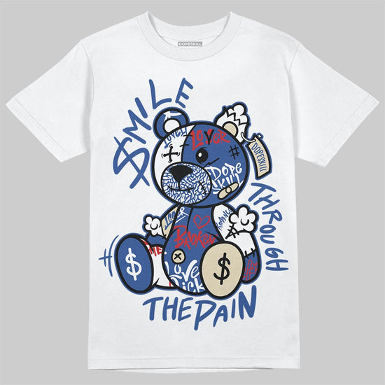 Jordan Spizike Low “Storm Blue” DopeSkill T-Shirt Smile Through The Pain Graphic Streetwear - White