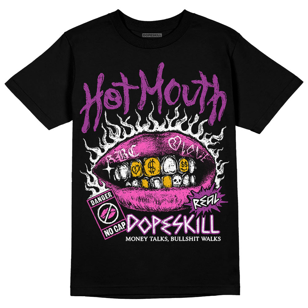 Jordan 4 GS “Hyper Violet” DopeSkill T-Shirt Hot Mouth Graphic Streetwear - Black