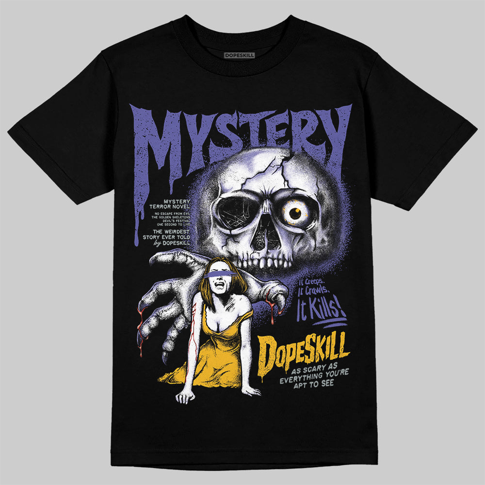 Jordan 4 Retro Lakers DopeSkill T-Shirt Mystery Ghostly Grasp Graphic Streetwear - Black