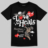 Jordan 4 Retro Cave Stone DopeSkill T-Shirt New Love Heals Graphic Streetwear - Black