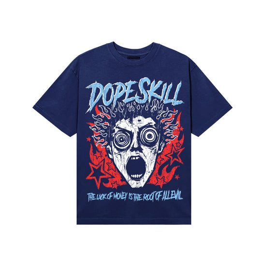 University Blue Sneakers DopeSkill T-Shirt Root of Evil Graphic Streetwear - navy