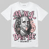 AMIRI White & Pink Stars Court Sneakers DopeSkill T-Shirt Money Don't Lie Graphic Streetwear - White