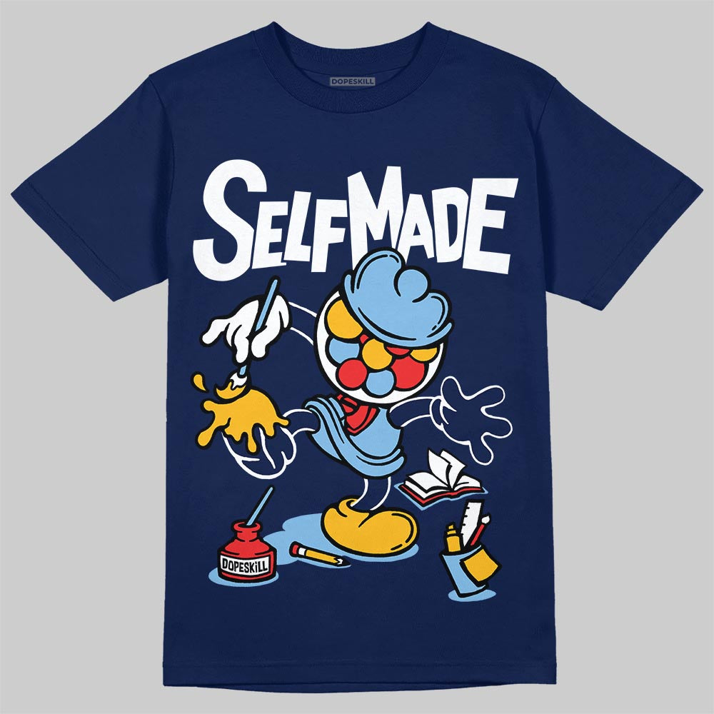University Blue Sneakers DopeSkill T-Shirt Self Made Graphic Streetwear - Navy